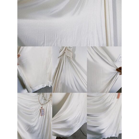 Cult Gaia Silk Salee open-back gown white US8 - Picture 12 of 12